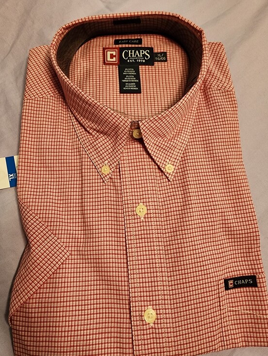 Chaps Other - Chaps NEW W/Tags Men's Red and White Mini Check Button-Down Shirt